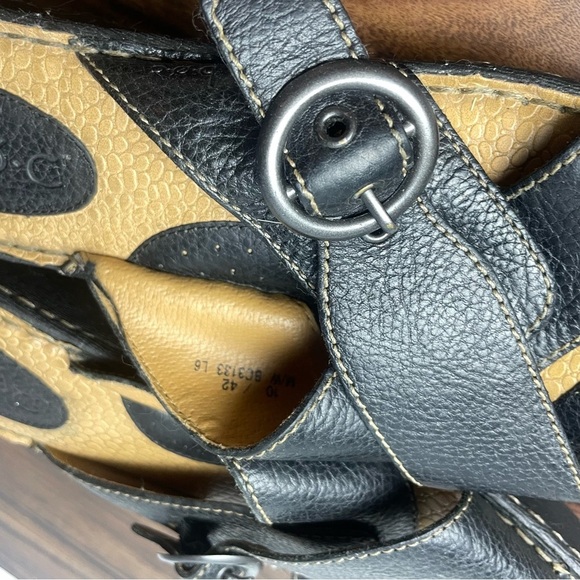 BOC Size 10M Black Pebbled Leather Buckled Slip On Mules Shoes BC 3133 - Picture 8 of 12